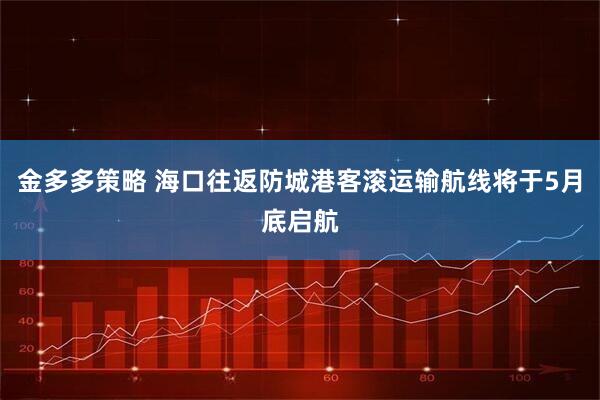 金多多策略 海口往返防城港客滚运输航线将于5月底启航